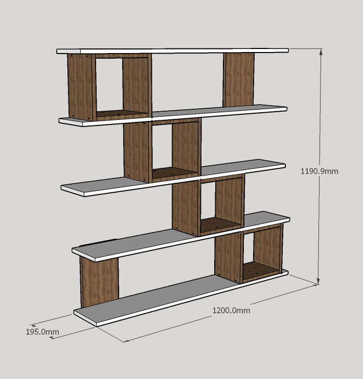 Bellaude 124.5 cm H x 88.9 cm W Stylish Bookcase with Open Shelves, Brown/White