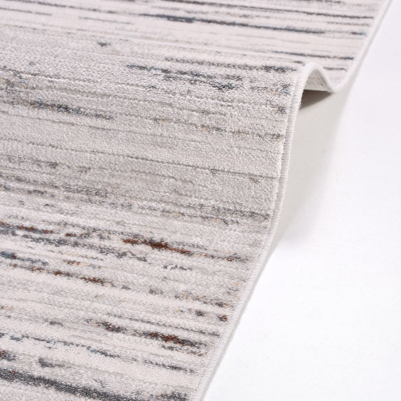 Tapis moderne / abstrait beige lavable à la machine antidérapant, Tapis de couloir 2 pi 8 po x 9 pi 11 po