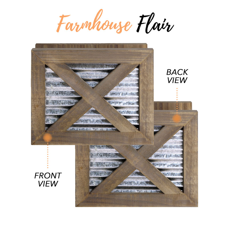 Rustic Farmhouse Wood Napkin Holder, Brown