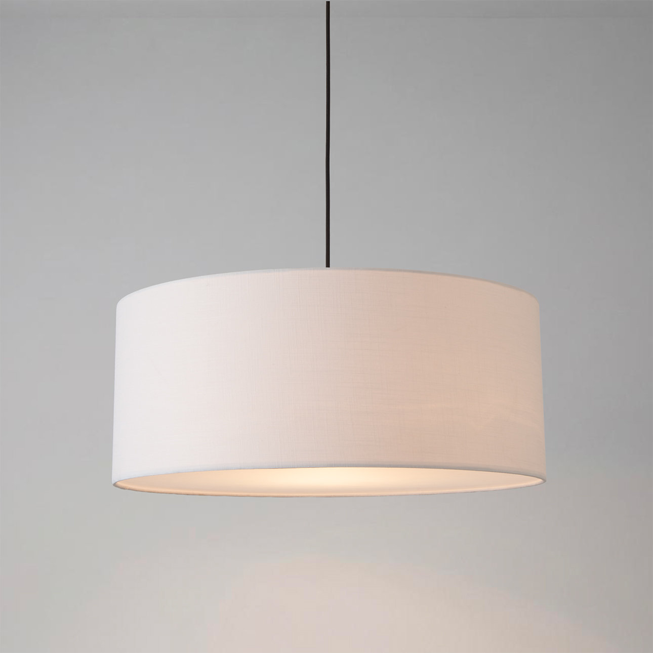 Nova of California Stretch Linen Single Pendant, White