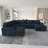 Storage U-Shaped Sectional Corner Sofa With Two Ottomans-1872039476