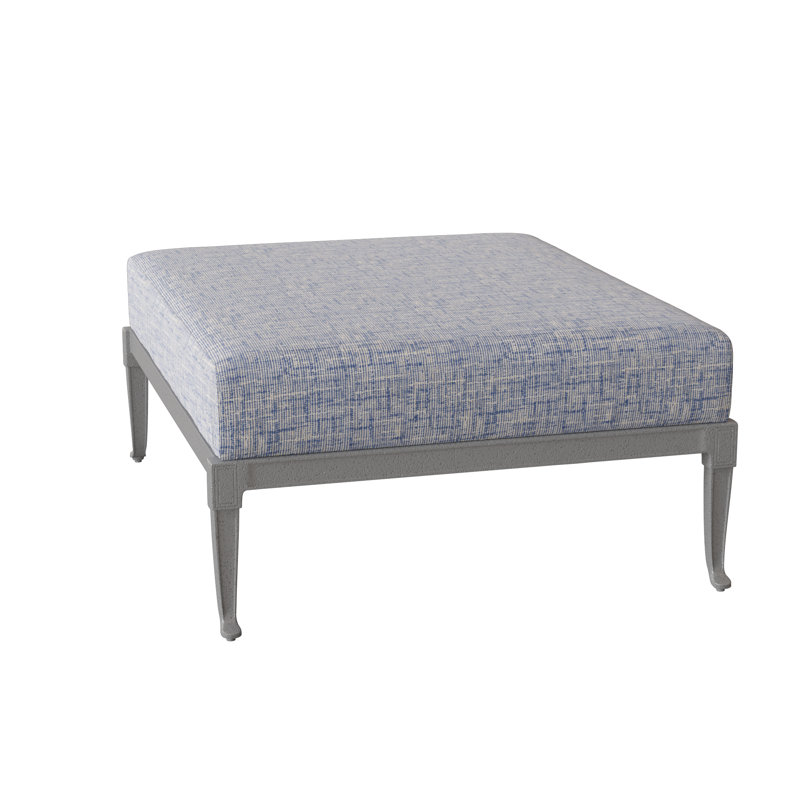 Wiltshire Outdoor Ottoman, Pewter, Impact Vapor Gray Sunbrella®