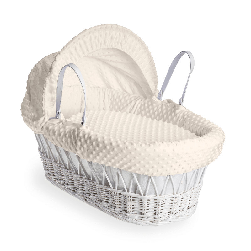 Dimple Wicker Moses Basket, Cream