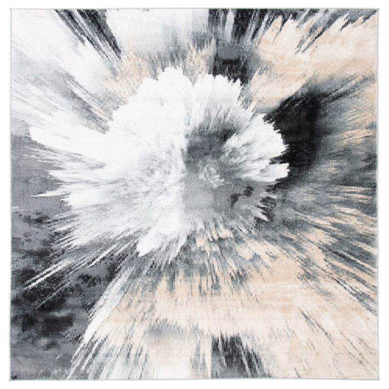 Algiers Performance Abstract Rug, Square 6'7"