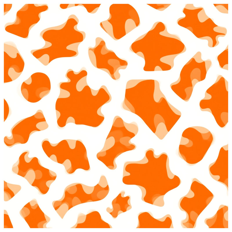 Orange Camouflage Pattern Shower Curtains Extra Long, 70in W x 72in H