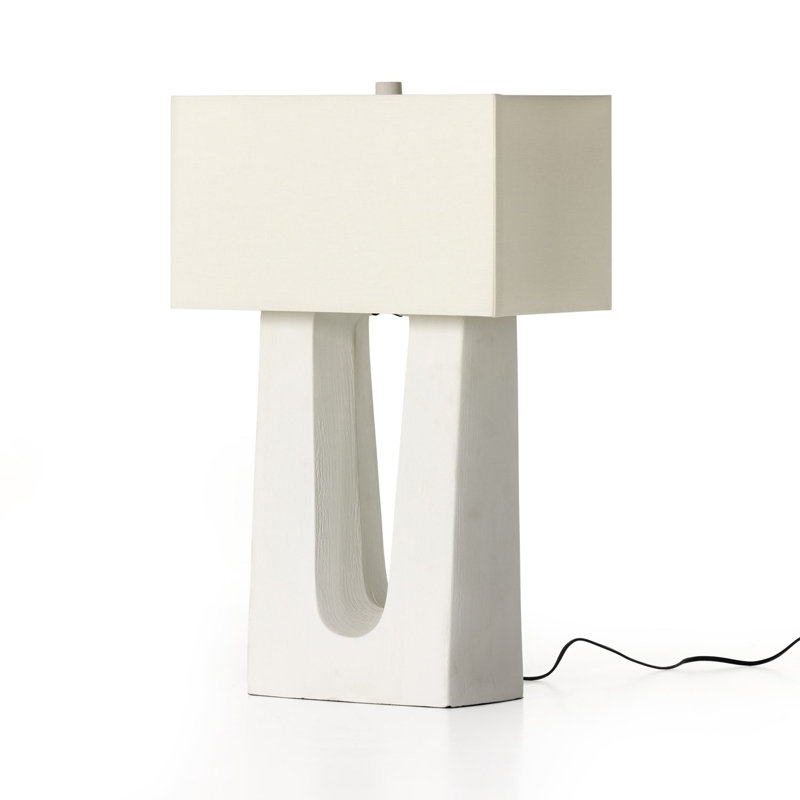 Lampe de table en céramique Deena, Porcelaine blanche matte