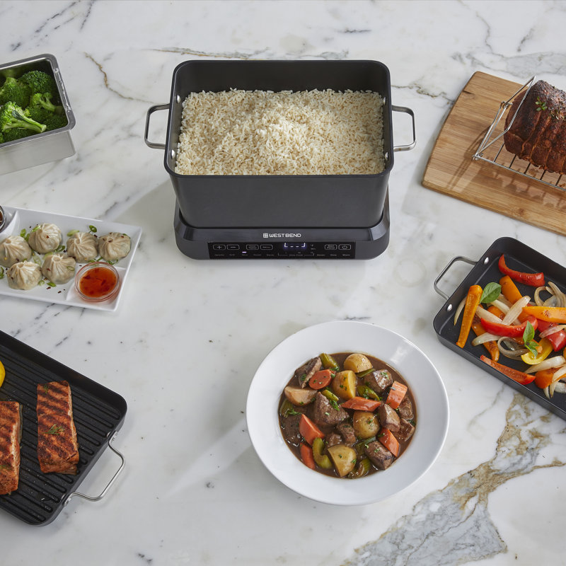 West Bend 6-Quart Black Non-Stick Versatility Cooker with Digital Display