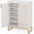 29.52 Inches White & Gold Shoe Cabinet With Doors-203254711