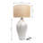 34"H Light Grey and Tan Hopson Cement Vase Table Lamp with Jute Lamp Shade