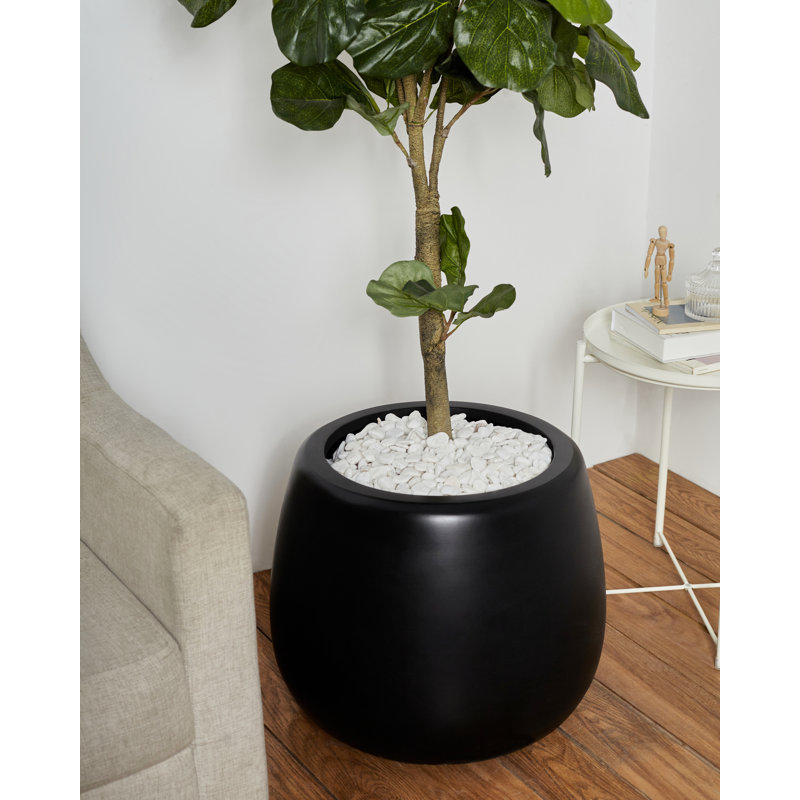 Finstad Handmade Pot Planter, Black, 11.5" H x 8.5" W x 8.5" D