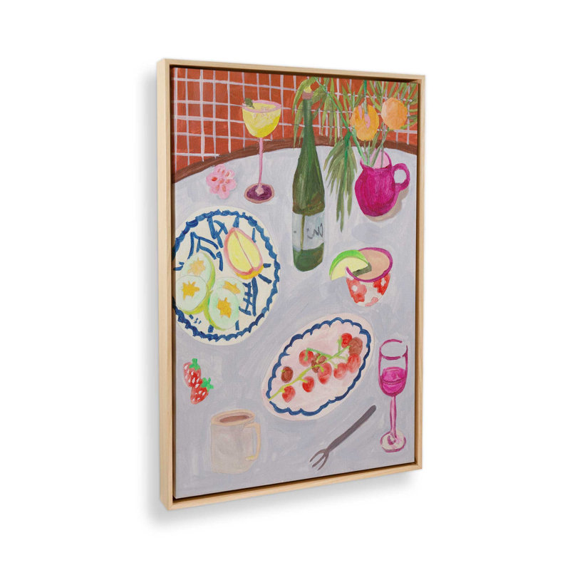 «Bites and Sips II» par Melissa Wang, reproduction d'art, Tanné, H 40 po x l 30 po