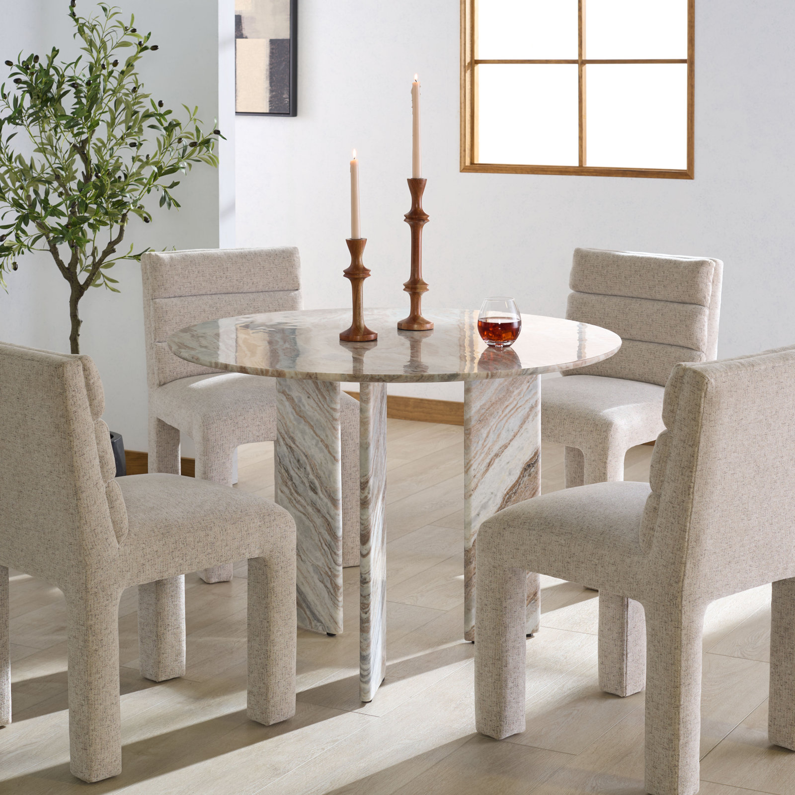 42" Marble Dining Table