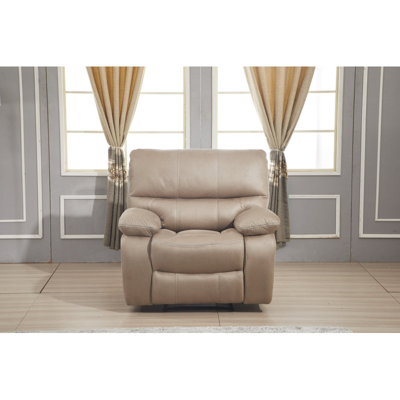 Fleuriane Upholstered Recliner, Taupe Microfabric