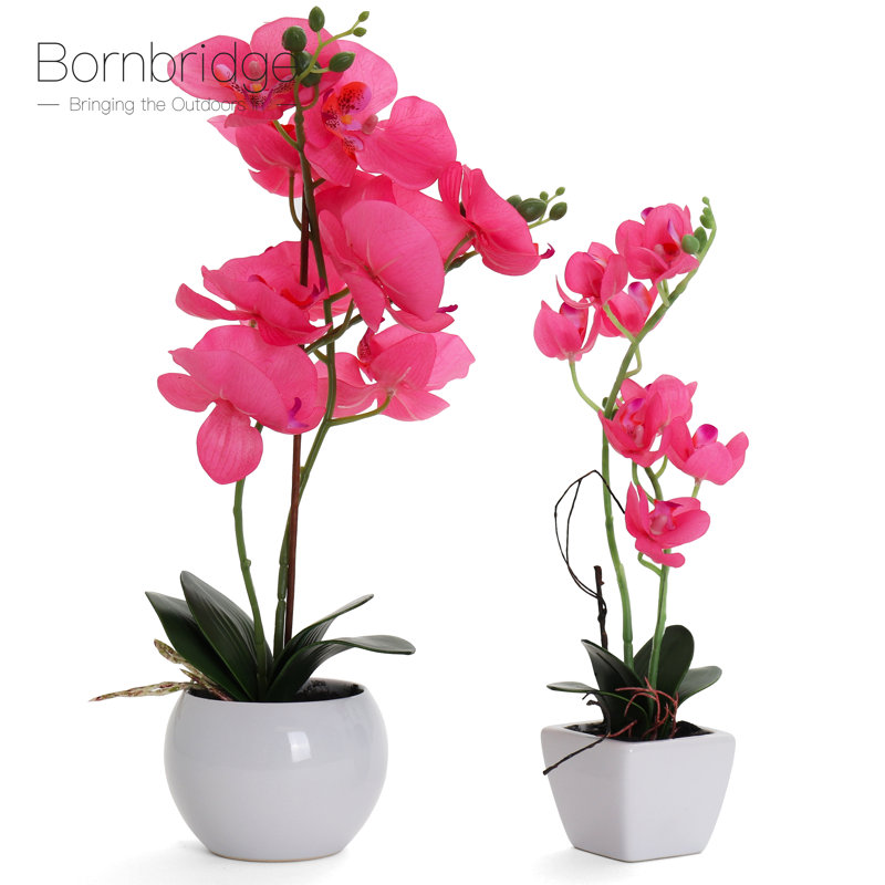 Orchidée artificielle dans un vase, Rose vif