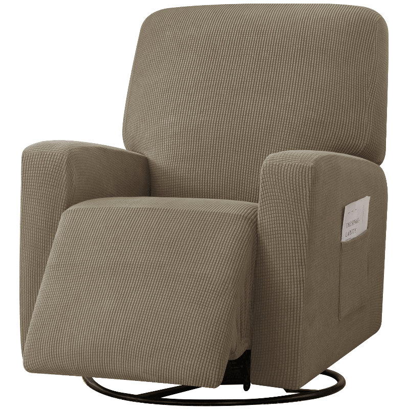Housse pour fauteuil inclinable à coussins carrés/rectangulaires, Mélange de polyester sable