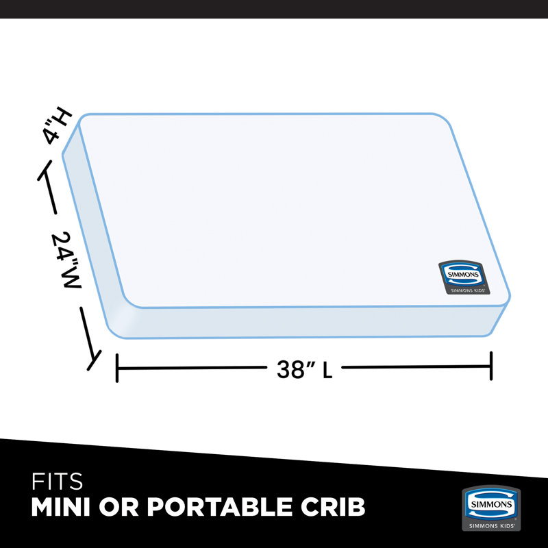 Water Resistant White Vinyl Mini Crib Mattress