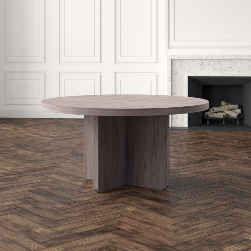 Axel Round Solid Wood Pedestal Dining Table