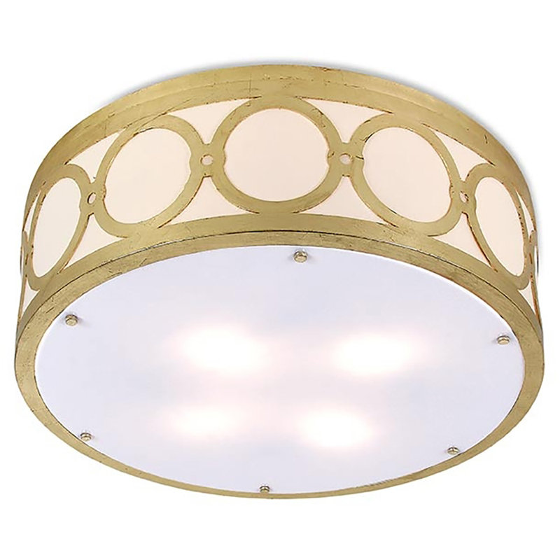 Destin 4 - Light 24'' Shaded Drum LED Flush Mount, Gold Leaf