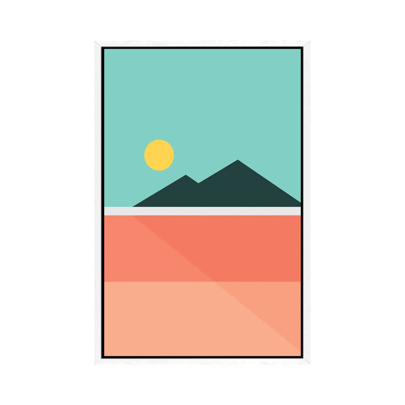 Geometric Landscape XVI - Print on Canvas, 66.04 cm H x 45.72 cm W, White Framed