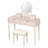 Luxury Vanity Desk with Round Mirror,Height-Adjustable, Stylish Dressing Table Set, 4 Drawers & Stool, Champagne-264092281