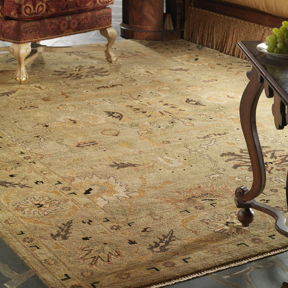 Wool Oriental Area Rug in Brown, Rectangle 9' x 12'
