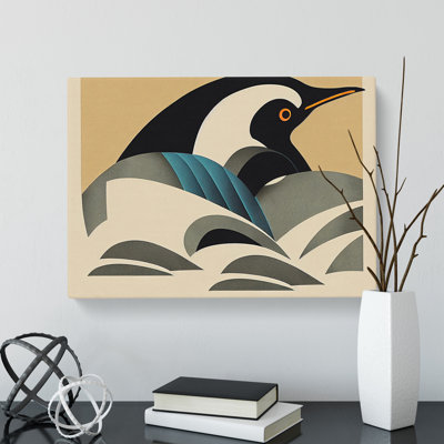 Penguin Art Deco Abstract - Wrapped Canvas