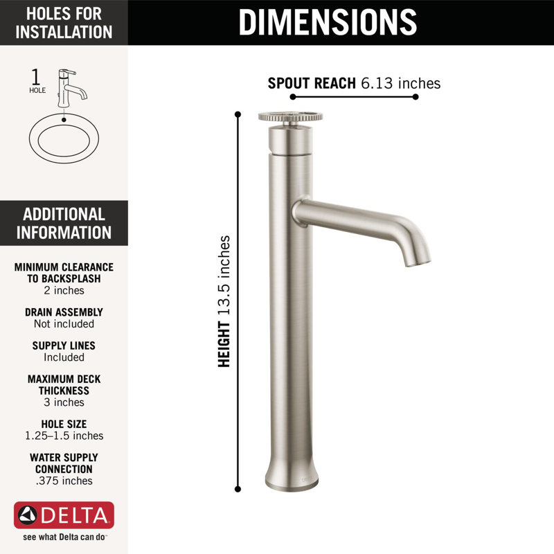 Robinet de salle de bain vasque Trinsic, Inoxydable