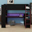Lit mezzanine de jeu avec bureau, éclairage DEL et borne de recharge pour dormir et étudier-1853594860