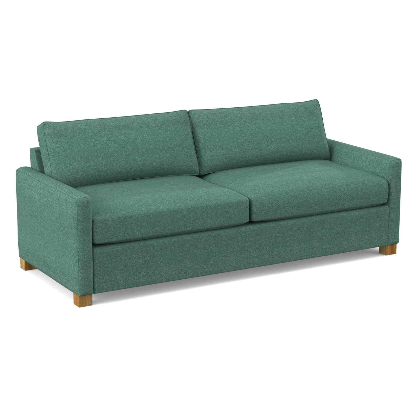 Louisa 87'' Square Arm Sofa Bed, Antic Lagoon Performance Twill