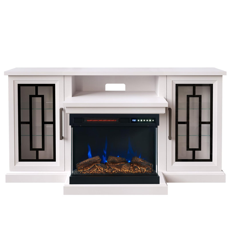 Meuble télé 24 po à 3 côtés 59 po Highboy, Blanc patiné