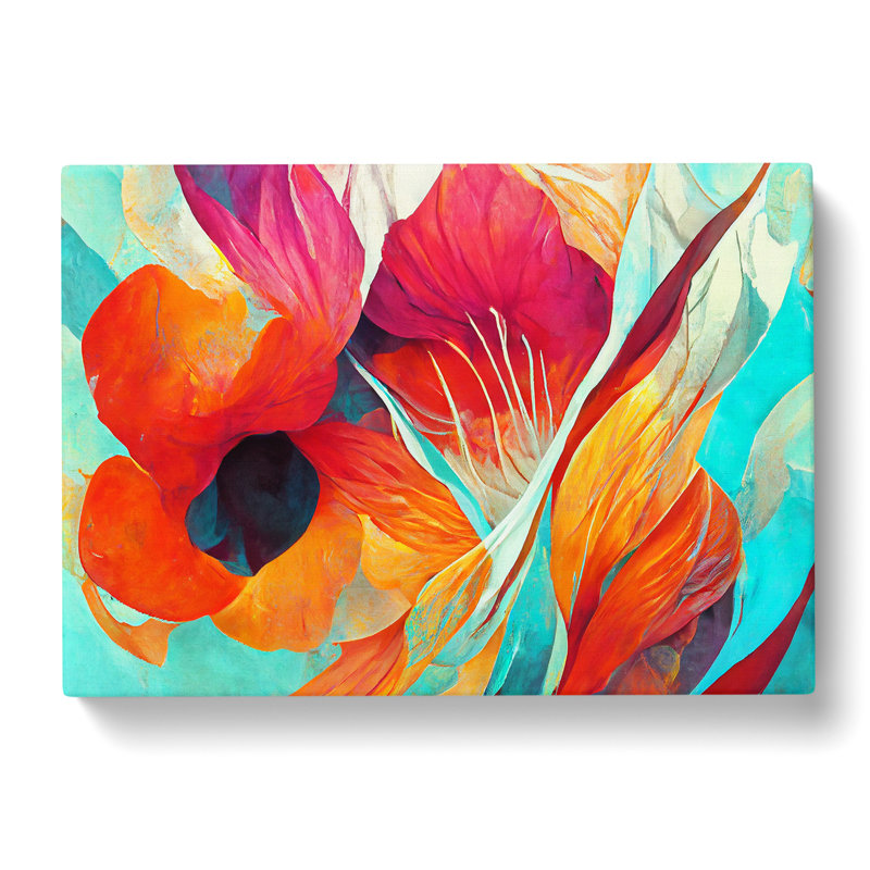 Modern Abstract Flowers Vol.4 - Wrapped Canvas, 35cm H x 50cm W x 3cm D