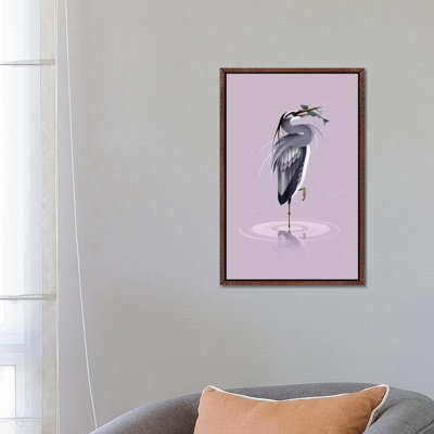 Grey Heron by Dieter Braun - Print on Canvas