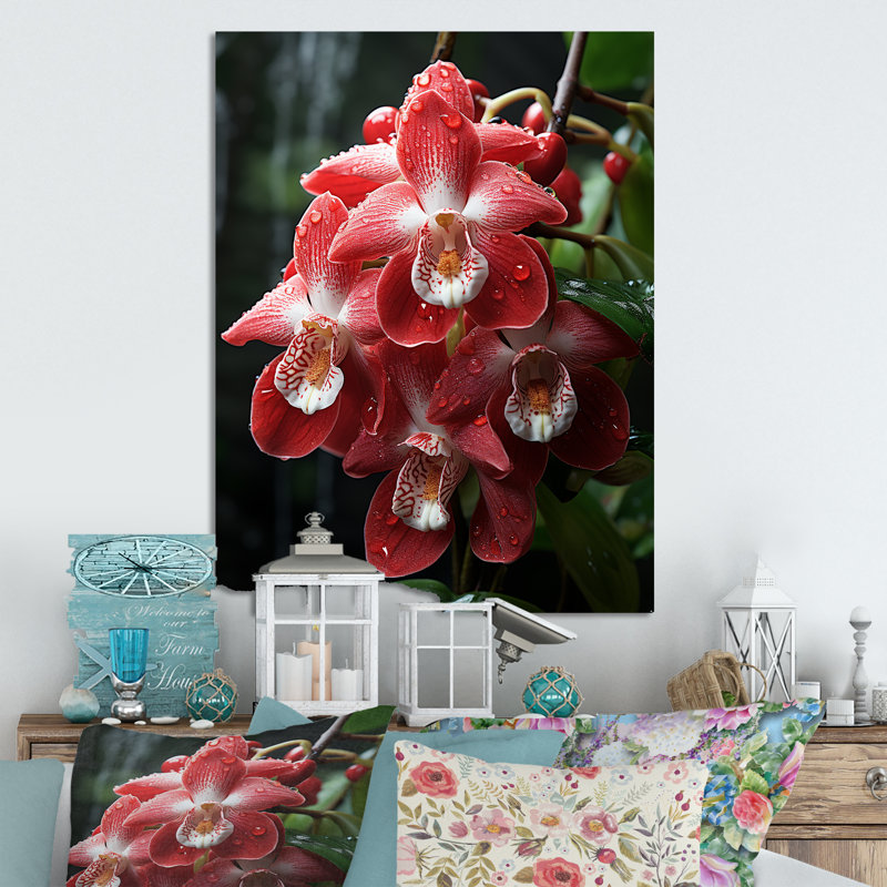 Orchidées tranquilles roses et blanches II - Orchidées en métal, H 20 po x l 12 po x P 1 po