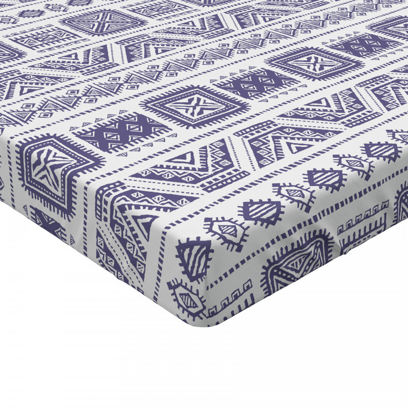 Microfiber Geometric Fitted Sheet, Full Fitted Sheet