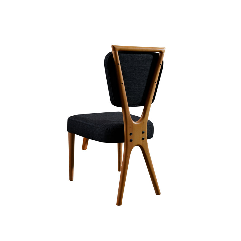 Chaise d'appoint rembourrée en lin, Noir