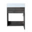 Meuble-lavabo mural profond de 18,25 po avec lavabo en résine blanche, porte simple à fermeture en douceur et rangement 18 po