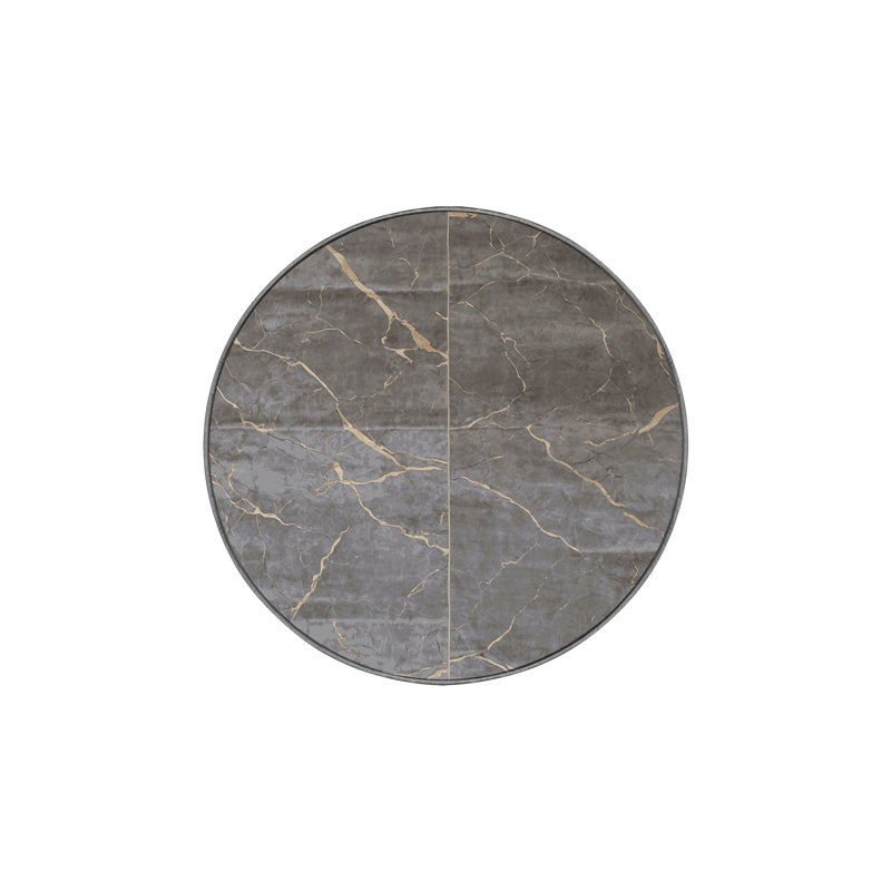 Machine Washable Gray Area Rug, Round 6'
