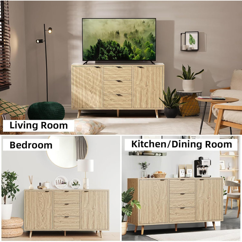Buffet 47 "avec 3 tiroirs et 2 portes