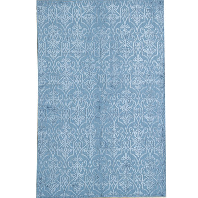 Damask Area Rug in Light Blue