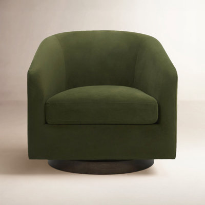 Bennett Linen Swivel Barrel Chair
