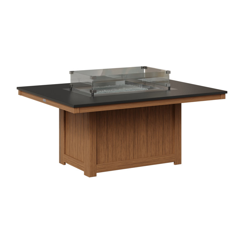 Foyer de table rectangulaire Berlin Gardens Donoma, Plateau martelé noir avec base en acajou antique