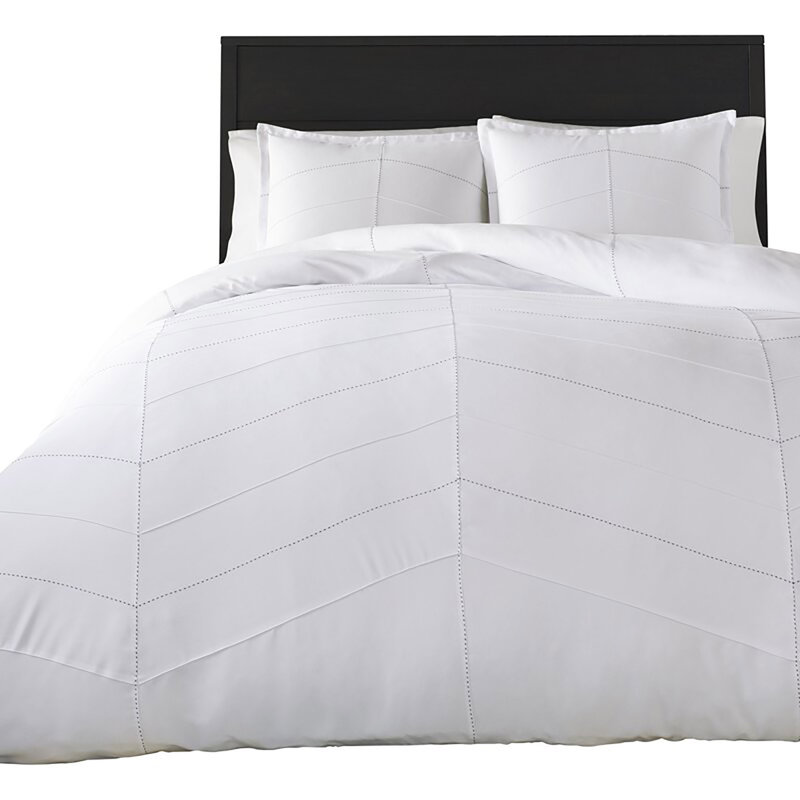 City Scene Milan Blue Cotton Reversible Comforter Set, Full/Queen Coverlet + 2 Standard Shams