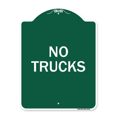 Enseigne Signmission Designer Series - Enseigne d'allée sans camion | Enseigne architecturale en aluminium de gros calibre vert et blanc 18 po x 24 po | Protégez votre entreprise et votre commune | Fabriqué aux États-Unis