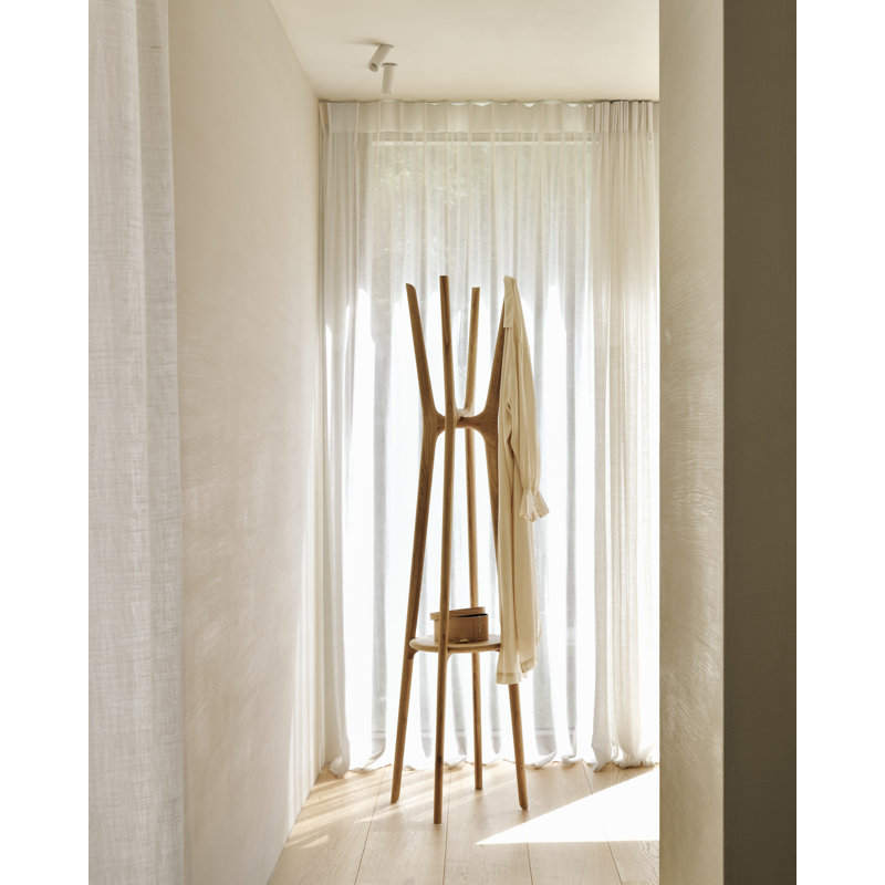 PI Solid Wood 4 - Hook Freestanding Coat Rack, Natural
