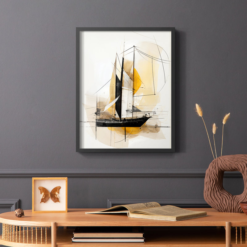 NAUTICAL Series CCCCLXI - Impression encadrée de qualité supérieure - Prêt à être accroché - Aucun clou requis