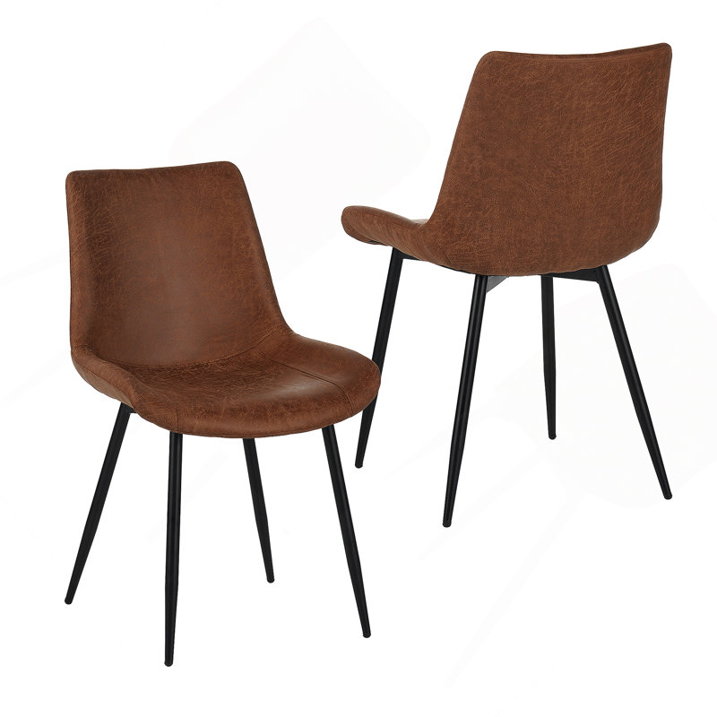 Ensemble de 4 chaises de salle à manger modernes avec coussin en similicuir et structure en métal robuste pour le confort et la durabilité.
