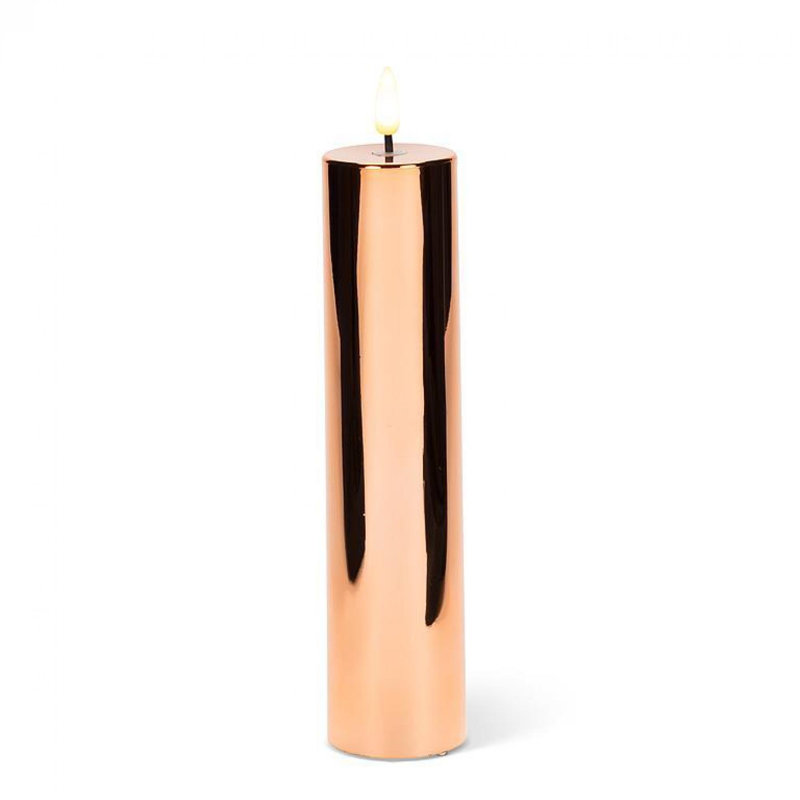 Bougie pilier à DEL sans flamme, Rose, H 8 po x l 2 po x P 2 po