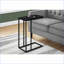 Table basse en forme de C en métal laminé noir compact pour le salon, style moderne
