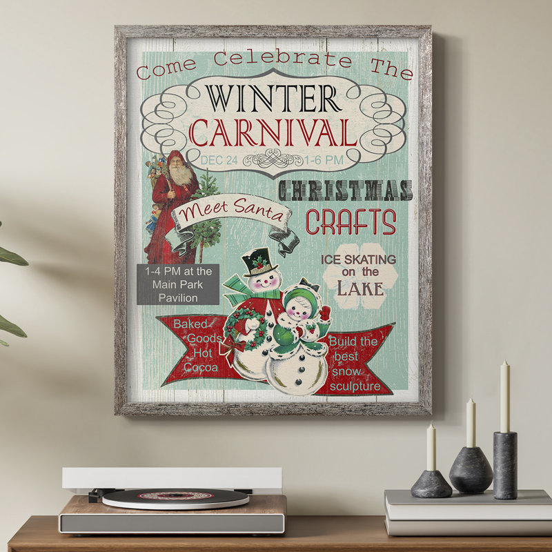 Bright Christmas Carnival, reproduction encadrée - bois massif, H 11 po x l 9 po