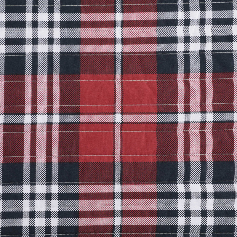 Ensemble de courtepointe réversible en coton bleu tartan Tommy Hilfiger, Bleu / carreaux rouges